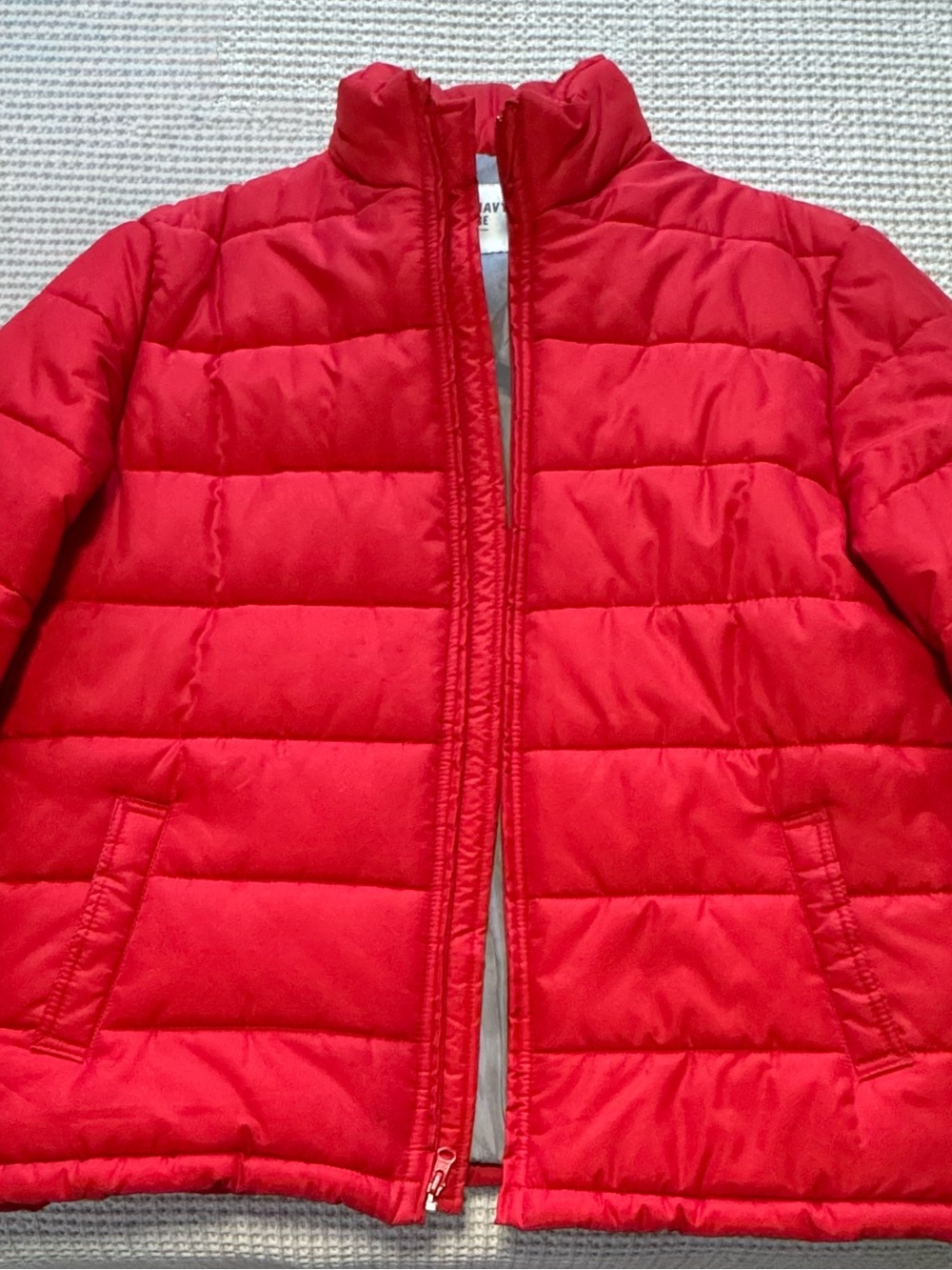 Old Navy Red Quilted Horizontal Puffer Jacket